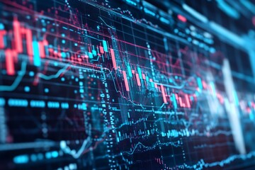 Obraz premium Abstract polygonal charts symbolizing innovative investments