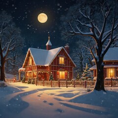 Christmas tree with gifts and decorations