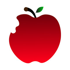 Isolated Fresh Apple With Eating View