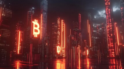 Digital currency charts glowing on a sleek futuristic business backdrop