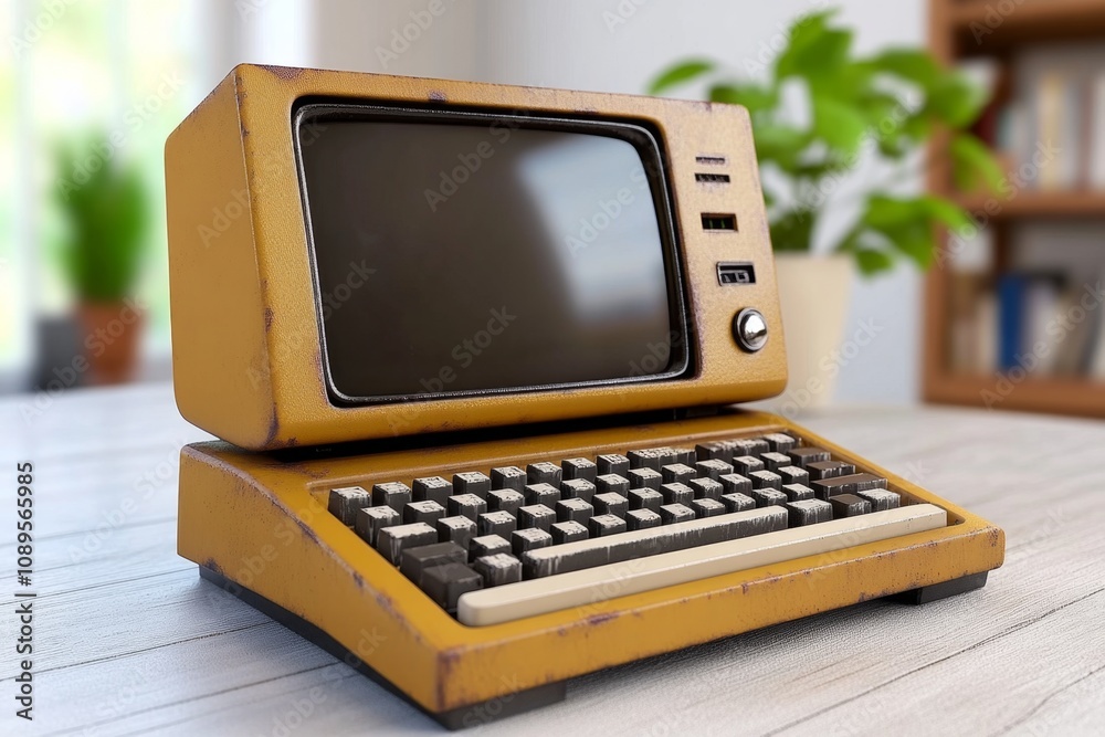 Fototapete Ajax depicted in a retro computer screen interface, showing early internet dynamic content loading concepts