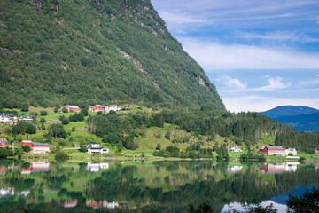 Fototapeta premium Byrkjelo is a town in the county of Sogn og Fjordane in the region Vestlandet, Norway.