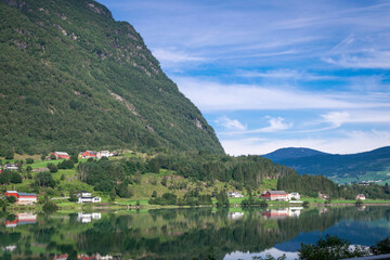 Fototapeta premium Byrkjelo is a town in the county of Sogn og Fjordane in the region Vestlandet, Norway.