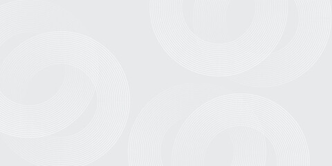 Naklejka premium Abstract white glowing geometric lines on gray background. Modern shiny blue circle lines pattern. Futuristic technology concept. Suit for cover, poster,