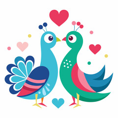 Lovebird Vector Art for Valentine's Day and Romantic Themes