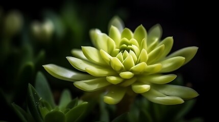 Fototapeta premium Green Succulent Flower Close Up Image