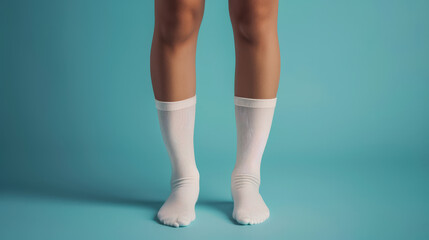 long white socks on female legs