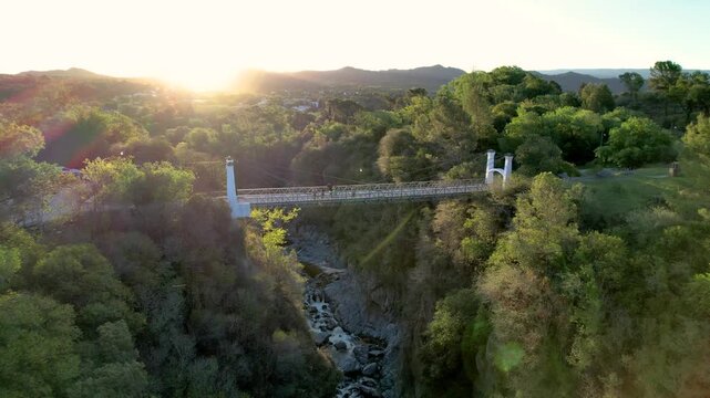 Suspension bridge in the town of "Alpa Corral" province of C&oacute;rdoba, Argentina.