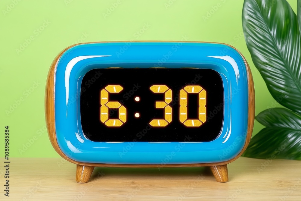 Poster Clock alarm in minimalist style, showing only the time 