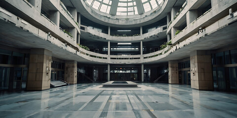 Obraz premium brutalist hospital building, created by generative ai