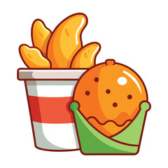 french fries and ketchup