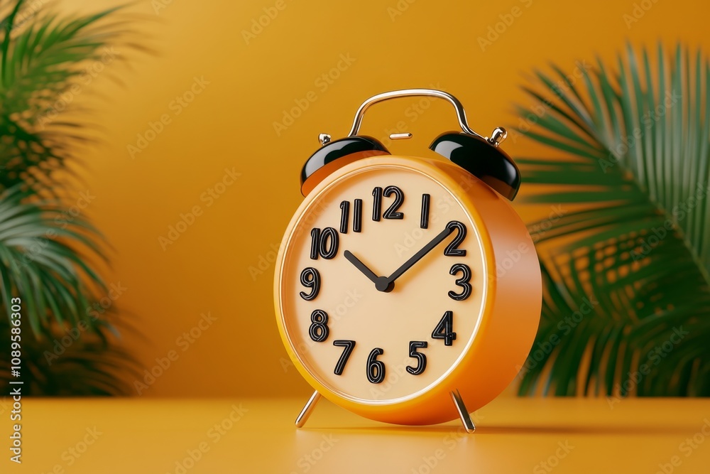 Poster Clock alarm with a simple rectangular screen glowing faintly in a dark, empty space