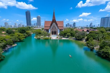 Fototapeta premium Minimalist map highlighting Bangkok urban districts transitioning to Ayutthaya historic landmarks
