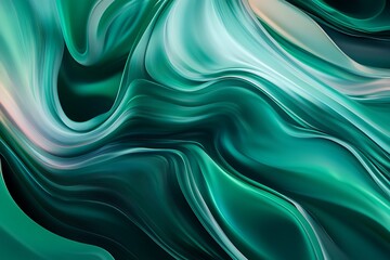 Obraz premium Abstract deep green gradient background with soft organic flow