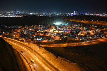 Fototapeta premium Panoramic night view of Muscat in Oman