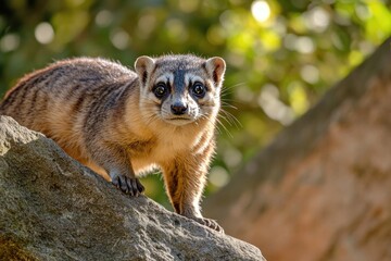 Obraz premium Close-up shot of a small animal sitting on a rock