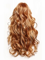Fototapeta premium Realistic strands of hair on a white background.