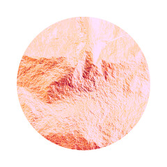 Rose gold foil, shiny handmade circle. Golden glittering texture, pattern. Luxury shining hand drawn background. Wedding, greeting card decoration element. Modern minimalist art. Vector illustration