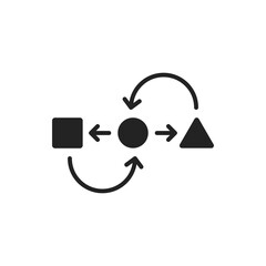 adaptability or improvement icon with simple figure