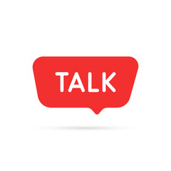 red speech bubble like talk box icon