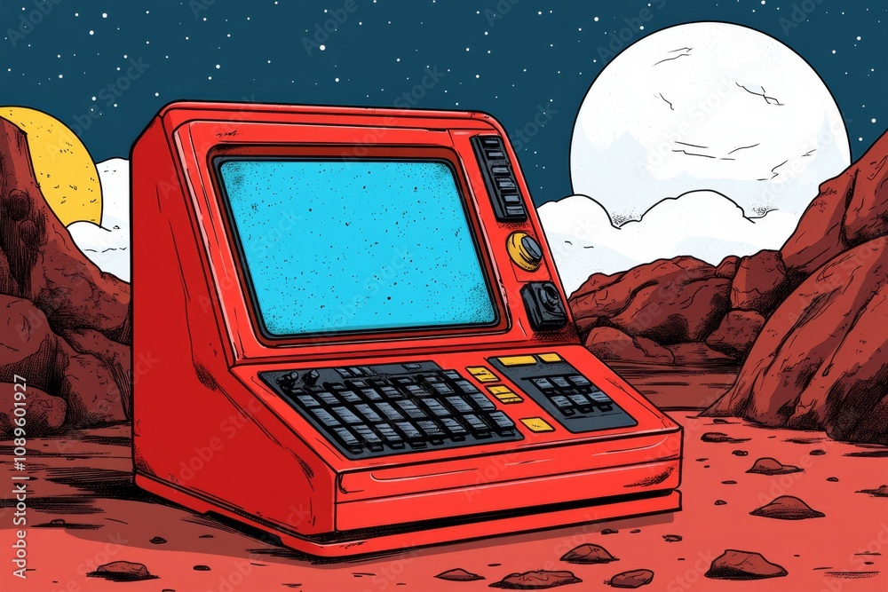Poster Ajax depicted in a retro computer screen interface, showing early internet dynamic content loading concepts