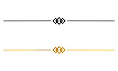 Set of black and gold ornamental lines