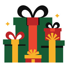 christmas boxes silhouette vector illustration 
