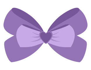 Bow icon. Cartoon ribbon for invitation or gifts, present cards and luxury wrap pack isolated on white background. Holidays and celebrations decoration for your design. Vector illustration