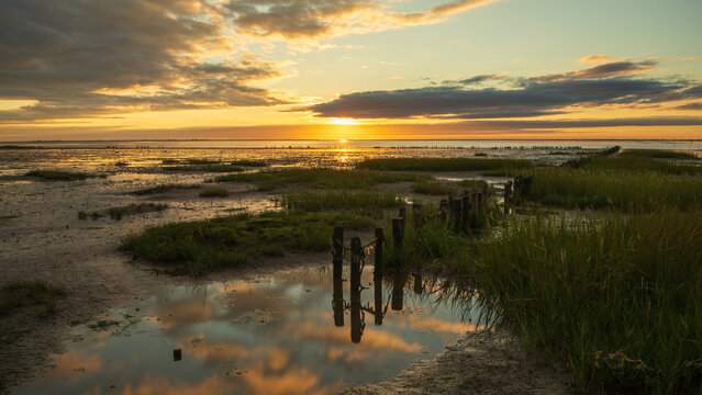 Abends im Wattenmeer vor der Insel Mand&ouml;