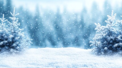 Fototapeta premium Snow Covered Trees Winter Wonderland Snowy Landscape