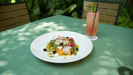 Summer Salad with Drink