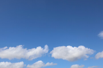 blue sky and top where you can insert a text or an object and the white clouds below