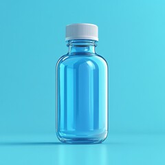 Naklejka premium Vibrant Liquid Bottle: A Modern Minimalist Masterpiece