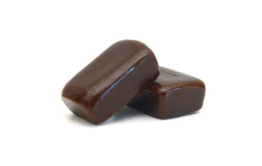 Coffee candies isolated on white background