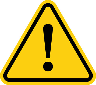 Exclamation point on a yellow triangle Sign. Caution and warning. Road sign. Caution danger sign. Warning sign with exclamation mark vector.