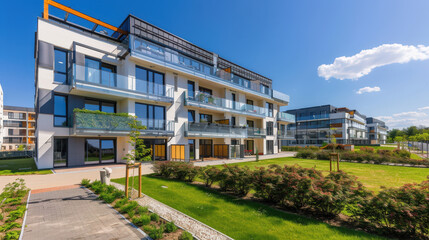 Fototapeta premium glass balconies on a modern apartment complex