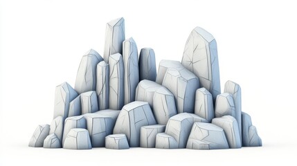 Obraz premium Abstract rock formations on a white background.