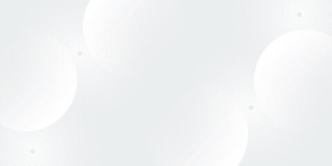 White geometric abstract background overlap layer on bright space with lines effect decoration. Modern graphic design element circles style concept for banner
