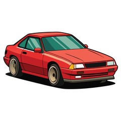 red car isolated on white