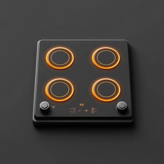 Fototapeta premium Minimalist Design Kitchen Stovetop with Glowing Burners