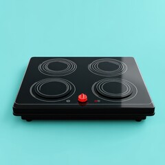 Fototapeta premium Sleek and Compact Electric Stove with Four Cooking Hobs