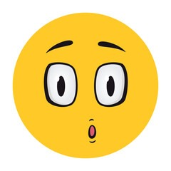 Cartoon faces. Funny face expressions, caricature emotions. Cute character with expressive eyes and mouth, vector smiley emoticon tongue emoticon