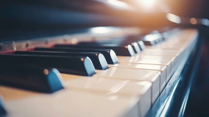 Elegant Pianist's Fingers on Grand Piano Keys