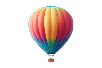 Hot air balloon icon isolated on a transparent PNG white background, 3D rendering