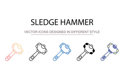 Sledge hammer icon design with white background stock illustration