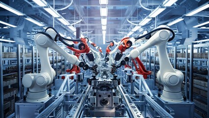 Robotic Arms in a High-Tech Factory