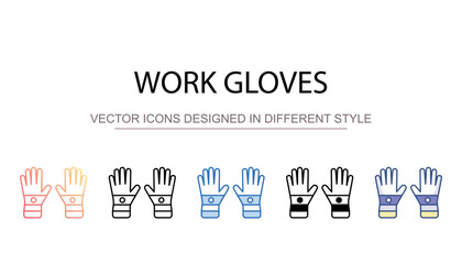 Work Gloves icon design with white background stock illustration