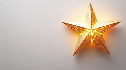 Obraz premium Golden star with white background. Isolated.. Christmas card.