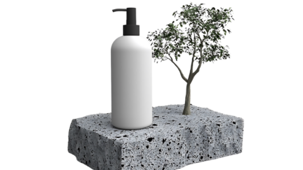 Sustainable lifestyle promotion urban space product display minimalist environment focused perspective eco-friendly concept