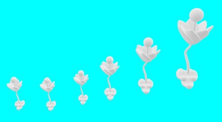 3d illustration of white flower background